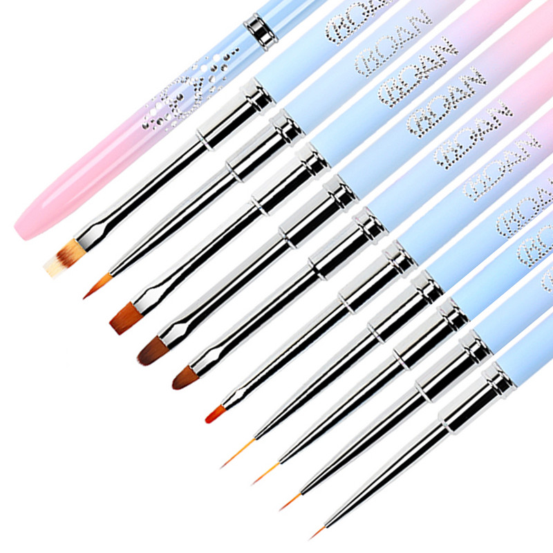 BQAN Nail Art Brush UV Gēla pagarinājuma otu laineris Glezniecības otu laineris Zīmēšanas nagu otas Nagi pildspalvas manikīrs nagu mākslas rīki