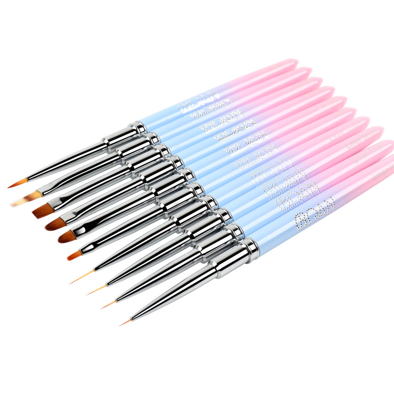 BQAN Nail Art Brush UV Gēla pagarinājuma otu laineris Glezniecības otu laineris Zīmēšanas nagu otas Nagi pildspalvas manikīrs nagu mākslas rīki
