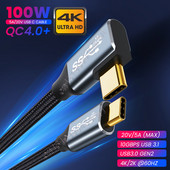 Καλώδιο USB C PD 100W 10Gbps USB TYPE C 3.1 Gen2 καλώδιο για τηλέφωνο για Macbook Pro/Air Huawei Xiaomi 5A 4K@60Hz Καλώδια γρήγορης φόρτισης