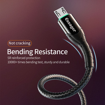 Essager LED Καλώδιο Micro USB Φορτιστής ταχείας φόρτισης Καλώδιο δεδομένων Microusb 3M Καλώδιο κινητού τηλεφώνου Android για Samsung S7 edge