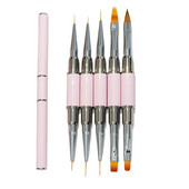 Nagu birste Double Head Liner Brush Nagi Aksesuāri Gleznošanas pildspalva Gēla ota Ziedu Zīmējums Glezniecības pildspalva Manikīrs Mākslas instrumenti 1gab.