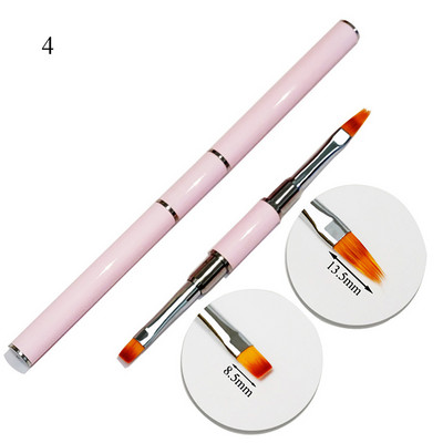 Nagu birste Double Head Liner Brush Nagi Aksesuāri Gleznošanas pildspalva Gēla ota Ziedu Zīmējums Glezniecības pildspalva Manikīrs Mākslas instrumenti 1gab.