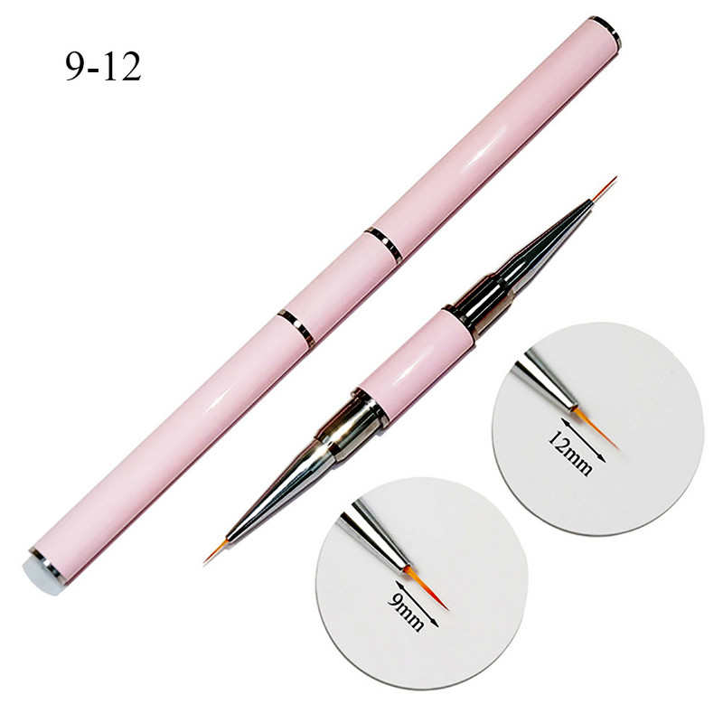 Nagu birste Double Head Liner Brush Nagi Aksesuāri Gleznošanas pildspalva Gēla ota Ziedu Zīmējums Glezniecības pildspalva Manikīrs Mākslas instrumenti 1gab.
