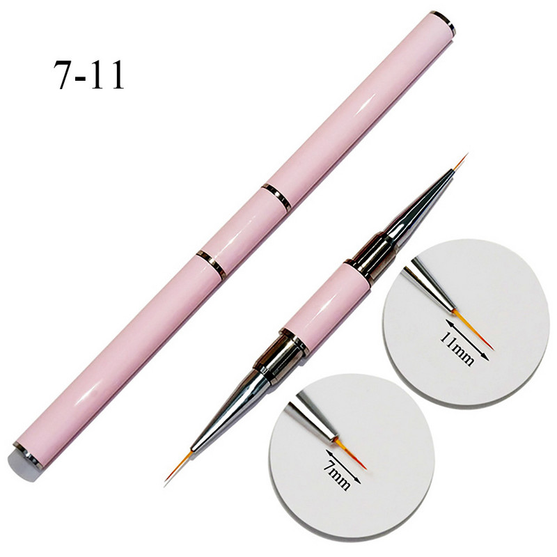 Nagu birste Double Head Liner Brush Nagi Aksesuāri Gleznošanas pildspalva Gēla ota Ziedu Zīmējums Glezniecības pildspalva Manikīrs Mākslas instrumenti 1gab.