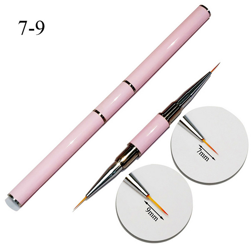 Nagu birste Double Head Liner Brush Nagi Aksesuāri Gleznošanas pildspalva Gēla ota Ziedu Zīmējums Glezniecības pildspalva Manikīrs Mākslas instrumenti 1gab.