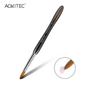 Aokitec Kolinsky akrila nagu birste 1 gab. Black Flash S-Shape Kolinsky Hair Round Nail Art Brush Manikīra instrumentam Izmērs 6-14