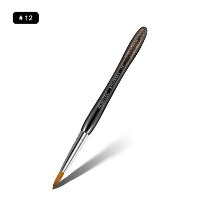 Aokitec Kolinsky akrila nagu birste 1 gab. Black Flash S-Shape Kolinsky Hair Round Nail Art Brush Manikīra instrumentam Izmērs 6-14