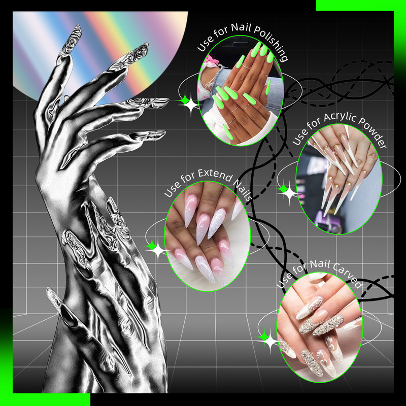 Aokitec Kolinsky akrila nagu birste 1 gab. Black Flash S-Shape Kolinsky Hair Round Nail Art Brush Manikīra instrumentam Izmērs 6-14