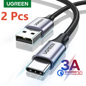 UGREEN 2 paketa USB C kabel USB tip C kabel za punjenje 3A za Xiaomi Realme Samsung USB C kabel za brzo punjenje 2 kom 1m 1,5m tip C