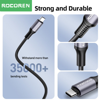 Rocoren 240W USB C към USB Type C кабел PD 3.1 100W зарядно за бързо зареждане Кабел за лаптоп MacBook Pro Xiaomi 48V 5A Жичен кабел 2 м