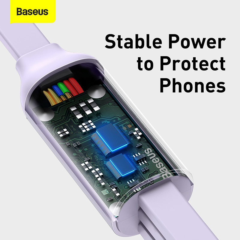 Baseus Αναδιπλούμενο καλώδιο φόρτισης 100W/66W 3 σε 1 USB για Macbook Καλώδιο φόρτισης καλωδίου USB Type C Samsung Xiaomi για iPhone 14