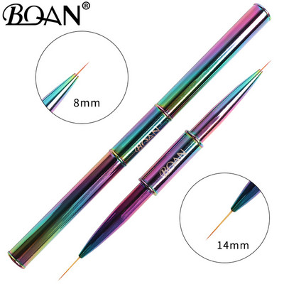 BQAN varavīksnes dubultgalvas kristāla rokturis, zīmēšanas otas uzlikas, otu krāsošanas pildspalva, gēla laka, kristāla nagu mākslas manikīra instrumenti