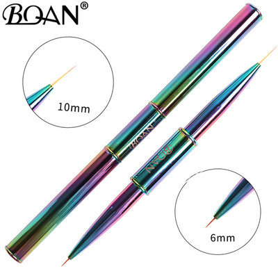 BQAN varavīksnes dubultgalvas kristāla rokturis, zīmēšanas otas uzlikas, otu krāsošanas pildspalva, gēla laka, kristāla nagu mākslas manikīra instrumenti