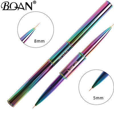 BQAN varavīksnes dubultgalvas kristāla rokturis, zīmēšanas otas uzlikas, otu krāsošanas pildspalva, gēla laka, kristāla nagu mākslas manikīra instrumenti