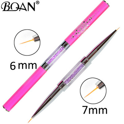 BQAN varavīksnes dubultgalvas kristāla rokturis, zīmēšanas otas uzlikas, otu krāsošanas pildspalva, gēla laka, kristāla nagu mākslas manikīra instrumenti