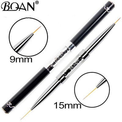 BQAN varavīksnes dubultgalvas kristāla rokturis, zīmēšanas otas uzlikas, otu krāsošanas pildspalva, gēla laka, kristāla nagu mākslas manikīra instrumenti