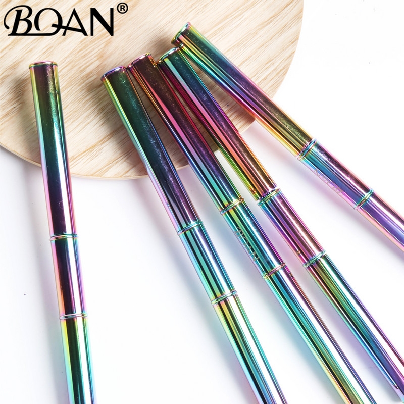 BQAN varavīksnes dubultgalvas kristāla rokturis, zīmēšanas otas uzlikas, otu krāsošanas pildspalva, gēla laka, kristāla nagu mākslas manikīra instrumenti