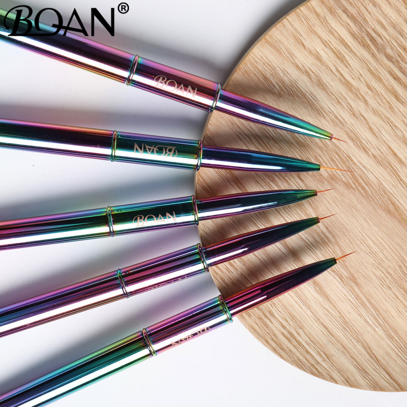 BQAN varavīksnes dubultgalvas kristāla rokturis, zīmēšanas otas uzlikas, otu krāsošanas pildspalva, gēla laka, kristāla nagu mākslas manikīra instrumenti