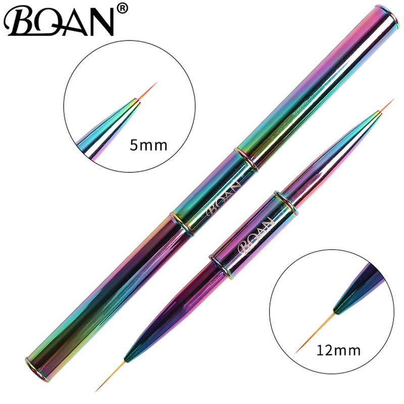 BQAN varavīksnes dubultgalvas kristāla rokturis, zīmēšanas otas uzlikas, otu krāsošanas pildspalva, gēla laka, kristāla nagu mākslas manikīra instrumenti