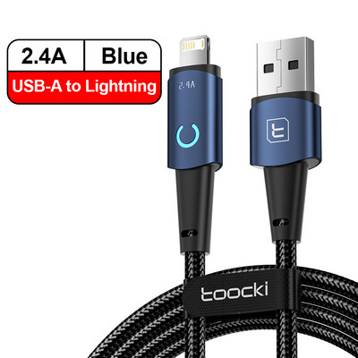 Καλώδιο δεδομένων Toocki 6A USB Type C για iPhone 14 Samsung Xiaomi OPPO Led Fast Charging Charger USB Micro Type C Καλώδιο γρήγορης φόρτισης