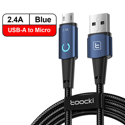 Καλώδιο δεδομένων Toocki 6A USB Type C για iPhone 14 Samsung Xiaomi OPPO Led Fast Charging Charger USB Micro Type C Καλώδιο γρήγορης φόρτισης