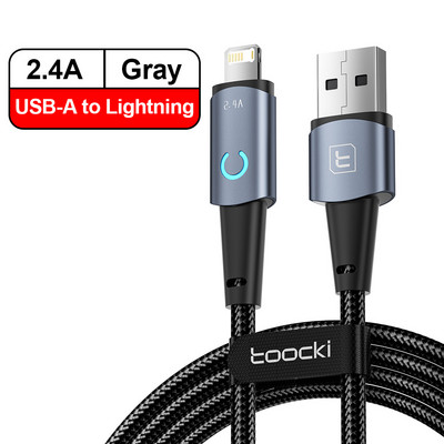 Καλώδιο δεδομένων Toocki 6A USB Type C για iPhone 14 Samsung Xiaomi OPPO Led Fast Charging Charger USB Micro Type C Καλώδιο γρήγορης φόρτισης