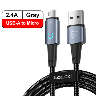 Καλώδιο δεδομένων Toocki 6A USB Type C για iPhone 14 Samsung Xiaomi OPPO Led Fast Charging Charger USB Micro Type C Καλώδιο γρήγορης φόρτισης