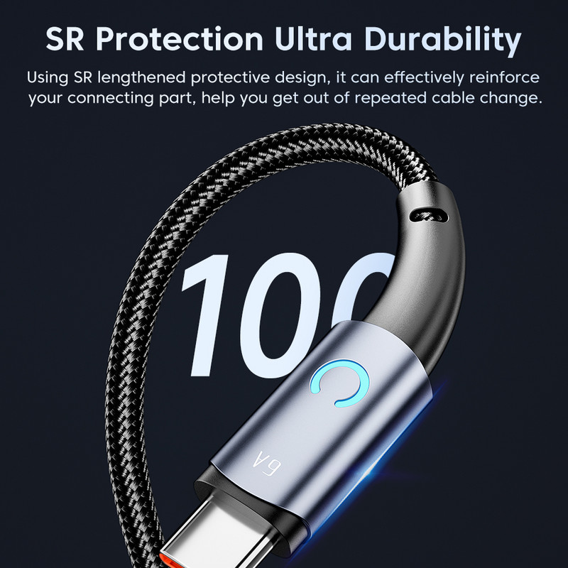 Καλώδιο δεδομένων Toocki 6A USB Type C για iPhone 14 Samsung Xiaomi OPPO Led Fast Charging Charger USB Micro Type C Καλώδιο γρήγορης φόρτισης