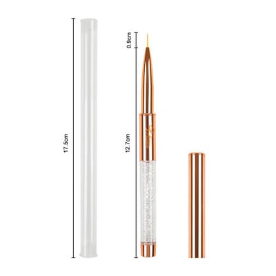 BQAN Rose Gold UV gēla nagu otu laineris krāsošanas pildspalva akrila zīmēšanas otiņa nagiem gradients Rhinestone rokturis nagu mākslas rīks