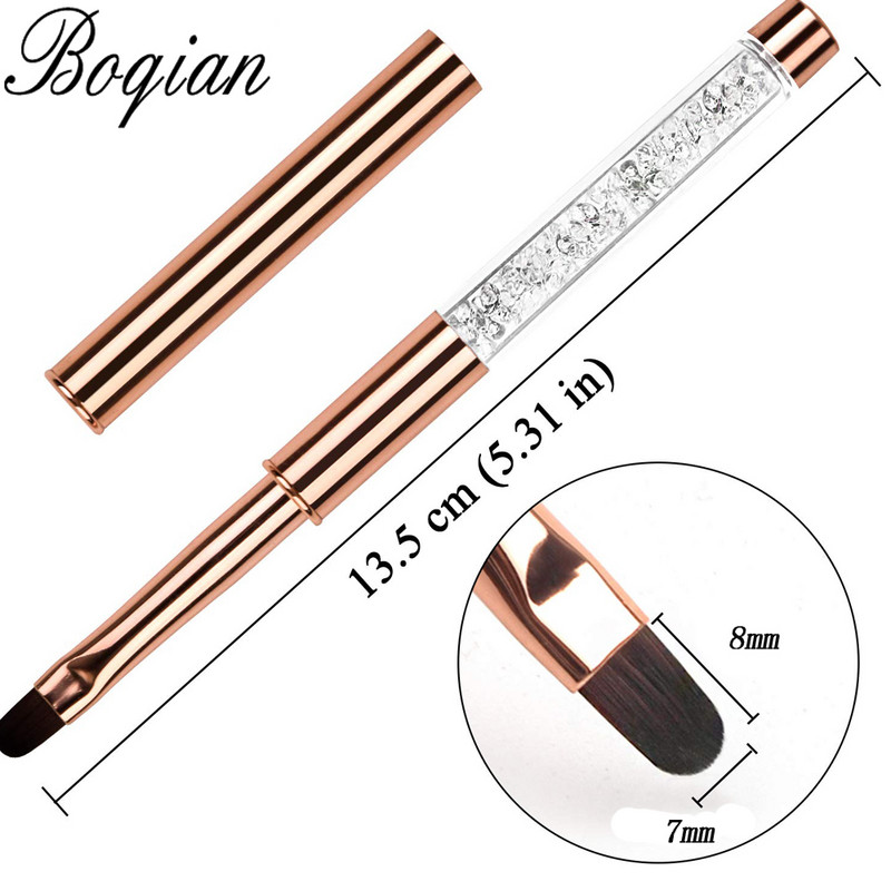 BQAN Rose Gold UV gēla nagu otu laineris krāsošanas pildspalva akrila zīmēšanas otiņa nagiem gradients Rhinestone rokturis nagu mākslas rīks