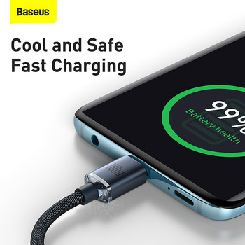 Baseus USB C към USB Type C кабел за Samsung Xiaomi 100W PD бързо зареждане за MacBook Pro Quick Charge 4.0 Fast USB кабел за зареждане
