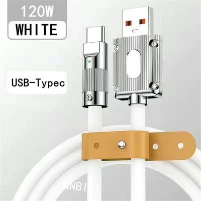 120 W 6 A īpaši ātras uzlādes C tipa šķidrā silikona kabelis ātrās uzlādes USB vads, kas paredzēts Xiaomi Huawei Samsung Pixel USB Bold Data Line