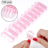 Tīrīšanas nagu birste Nail Art UV želeja noņemšana manikīrs pedikīrs instruments Plastmasas pirkstu kopšanas putekļi Clean rokturi grima mazgāšana sievietēm