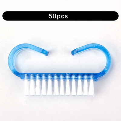 Tīrīšanas nagu birste Nail Art UV želeja noņemšana manikīrs pedikīrs instruments Plastmasas pirkstu kopšanas putekļi Clean rokturi grima mazgāšana sievietēm