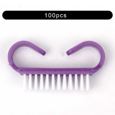 Tīrīšanas nagu birste Nail Art UV želeja noņemšana manikīrs pedikīrs instruments Plastmasas pirkstu kopšanas putekļi Clean rokturi grima mazgāšana sievietēm