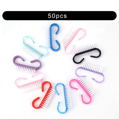 Tīrīšanas nagu birste Nail Art UV želeja noņemšana manikīrs pedikīrs instruments Plastmasas pirkstu kopšanas putekļi Clean rokturi grima mazgāšana sievietēm