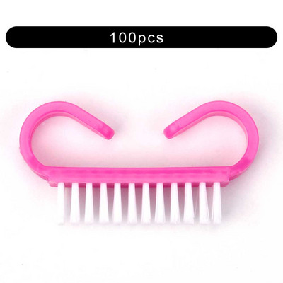 Tīrīšanas nagu birste Nail Art UV želeja noņemšana manikīrs pedikīrs instruments Plastmasas pirkstu kopšanas putekļi Clean rokturi grima mazgāšana sievietēm