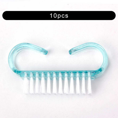 Tīrīšanas nagu birste Nail Art UV želeja noņemšana manikīrs pedikīrs instruments Plastmasas pirkstu kopšanas putekļi Clean rokturi grima mazgāšana sievietēm