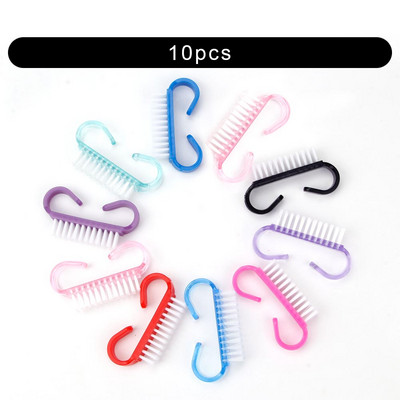 Tīrīšanas nagu birste Nail Art UV želeja noņemšana manikīrs pedikīrs instruments Plastmasas pirkstu kopšanas putekļi Clean rokturi grima mazgāšana sievietēm