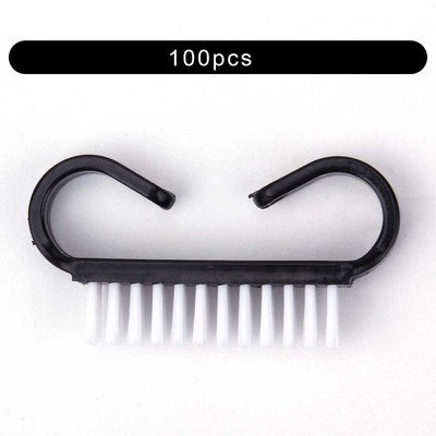 Tīrīšanas nagu birste Nail Art UV želeja noņemšana manikīrs pedikīrs instruments Plastmasas pirkstu kopšanas putekļi Clean rokturi grima mazgāšana sievietēm