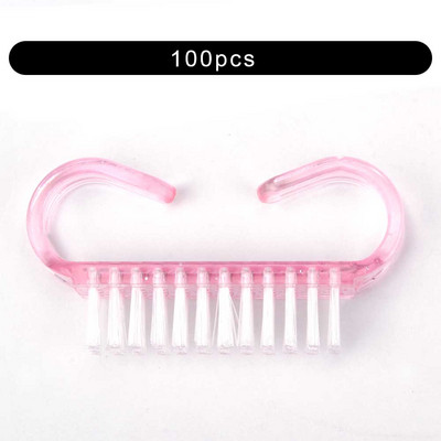 Tīrīšanas nagu birste Nail Art UV želeja noņemšana manikīrs pedikīrs instruments Plastmasas pirkstu kopšanas putekļi Clean rokturi grima mazgāšana sievietēm