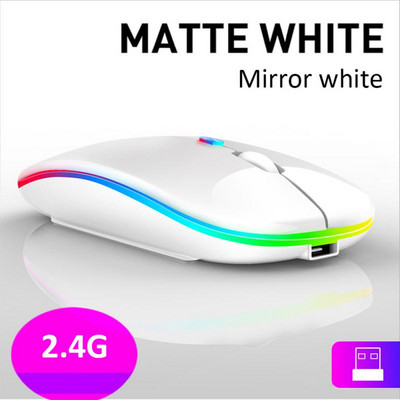 RYRA vezeték nélküli Bluetooth egér USB újratölthető RGB LED háttérvilágítással Ergonomikus játékegér 1600DPI laptop számítógéphez