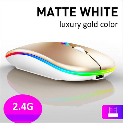 RYRA vezeték nélküli Bluetooth egér USB újratölthető RGB LED háttérvilágítással Ergonomikus játékegér 1600DPI laptop számítógéphez