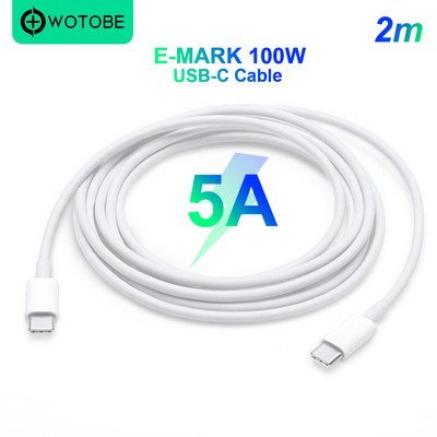 Καλώδιο USB-C 2m 5A E-MARK 100W γρήγορη φόρτιση Ισχύει για MacBook και φορητό υπολογιστή διασύνδεσης 29W 30W 45W 61W 65W 87W Thunderbolt 3