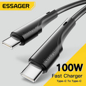 Essager PD100W 60W USB C σε καλώδιο καλώδιο USB τύπου C Καλώδιο γρήγορου φορτιστή για Xiaomi POCOX3 MacBook iPad Samsung Huawei Φόρτιση τηλεφώνου