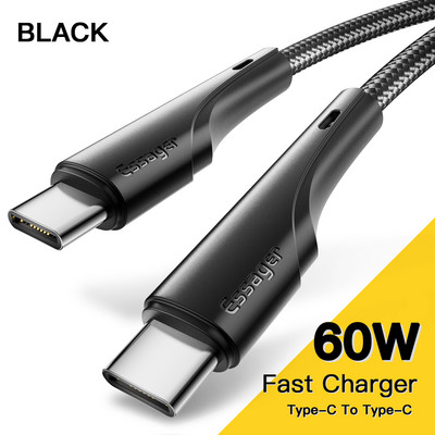 Essager PD100W 60W USB C σε καλώδιο καλώδιο USB τύπου C Καλώδιο γρήγορου φορτιστή για Xiaomi POCOX3 MacBook iPad Samsung Huawei Φόρτιση τηλεφώνου