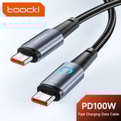 Καλώδιο Toocki USB PD 100W Τύπος C έως Τύπος C Καλώδιο γρήγορης φόρτισης για Xiaomi POCO Samsung MacBook iPad 6A USB C σε USB C cabo