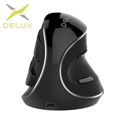 Delux M618PD Wireless+ BT ergonomski okomiti punjivi miš 4000DPI 6 gumba uklonjivi oslonac za dlanove za osobno računalo prijenosno računalo