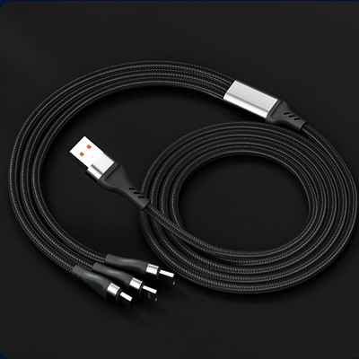 6A 3 vienā Super uzlādes kabelis Micro USB Type-C ātrā lādētāja datu kabelis Multi-USB ports Ātrais lādētājs iPhone 14 13 Samsung