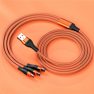 6A 3 vienā Super uzlādes kabelis Micro USB Type-C ātrā lādētāja datu kabelis Multi-USB ports Ātrais lādētājs iPhone 14 13 Samsung